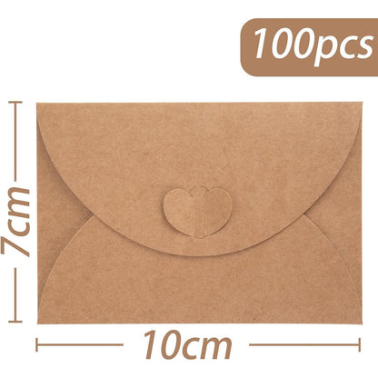 100 Herz Mini Briefumschläge Kraftpapier Umschläge