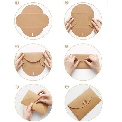 100 Herz Mini Briefumschläge Kraftpapier Umschläge