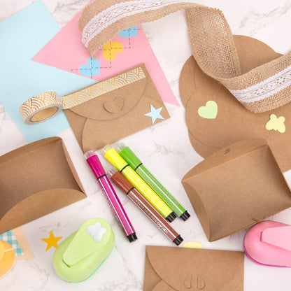 100 Herz Mini Briefumschläge Kraftpapier Umschläge