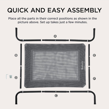 Hochwertige Hundeliege outdoor Grosse Hunde grau 124x90x20cm