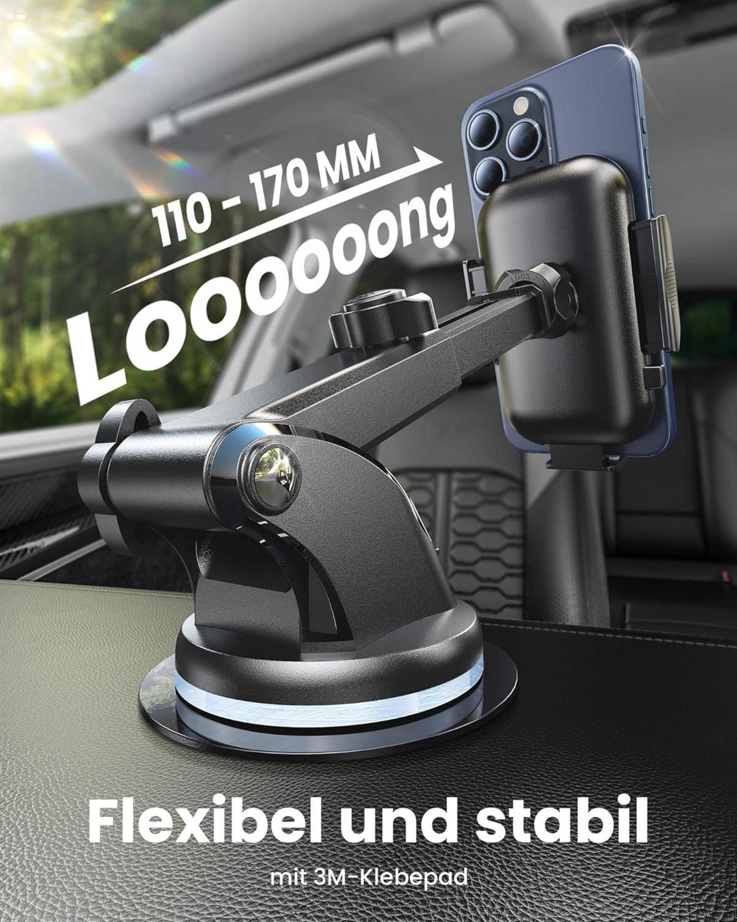 Andobil Handyhalterung Auto 3-in-1 Saugnapf Lüftung Halterung für iPhone Samsung Galaxy