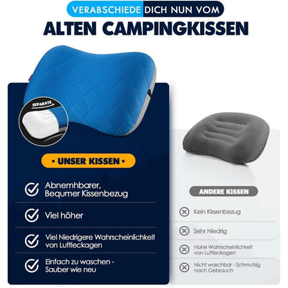Aufblasbares Camping Kissen mit abziehbarem