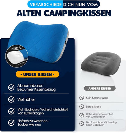 Aufblasbares Camping Kissen mit abziehbarem