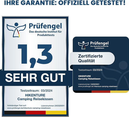 Aufblasbares Camping Kissen mit Abziehbarem Kissenbezug, Ergonomisches