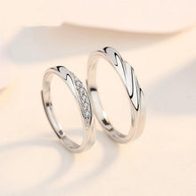925 Sterling Silber Partnerringe Offen Verstellbar mit Zirkonia