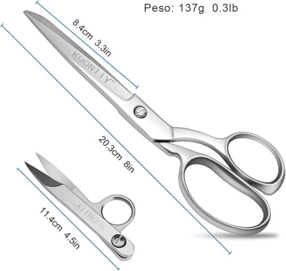 KUONIIY Schneiderschere 20 cm Extra scharfe Stoffschere