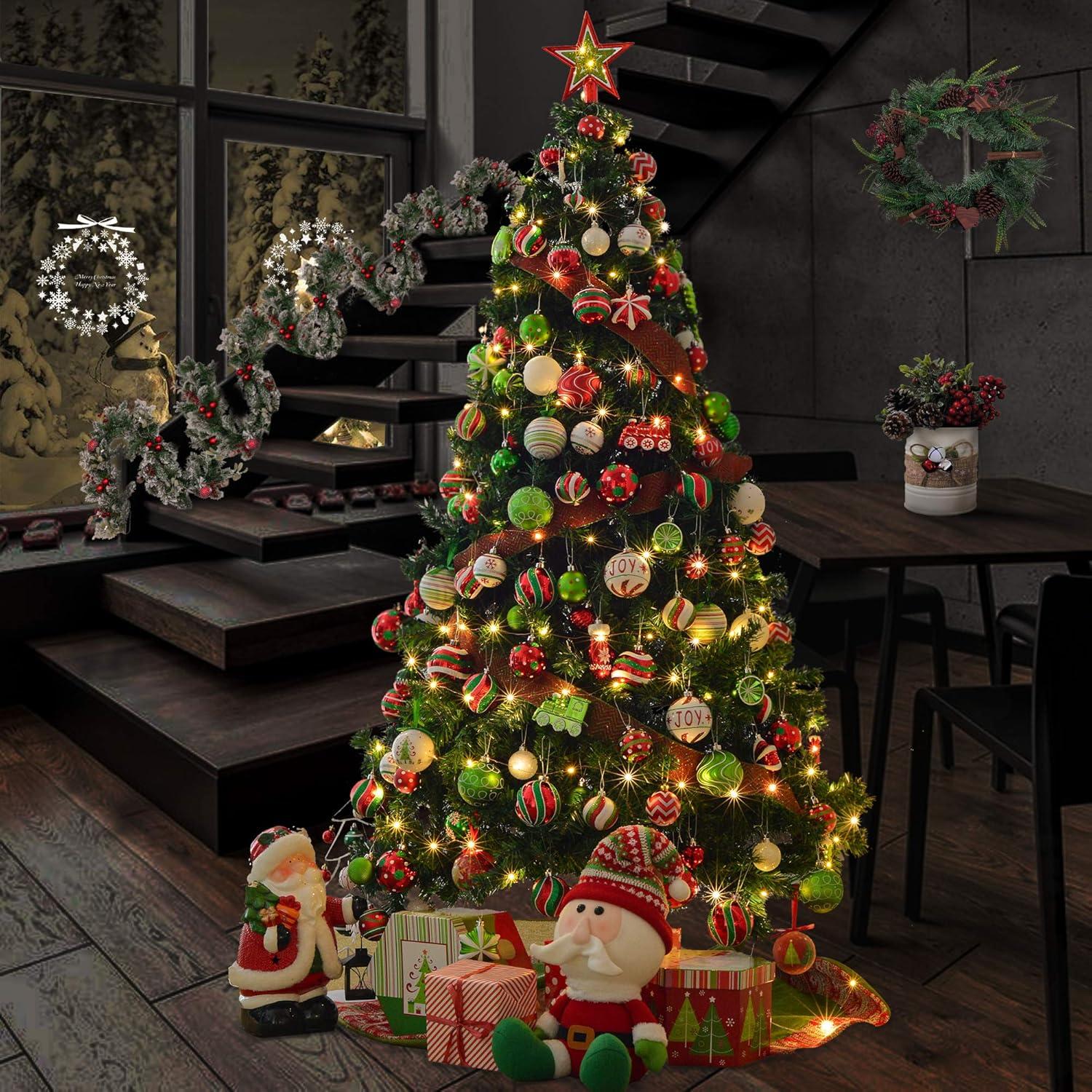 Weihnachtsanhänger Metall Herz 24er Set 3.5cm Rot Grün Weiß Christbaumschmuck