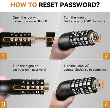 Fahrradschloss Zahlenschloss 90cm hohe Sicherheitsstufe