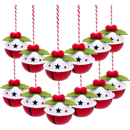 Eisen Weihnachtsglocken 12er Set 4cm Rot