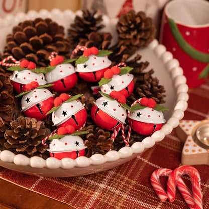 Eisen Weihnachtsglocken 12er Set 4cm Rot