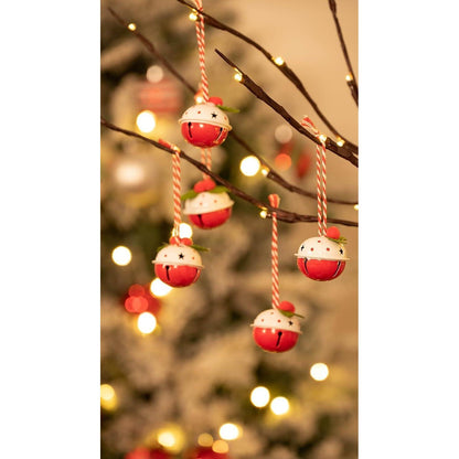 Eisen Weihnachtsglocken 12er Set 4cm Rot