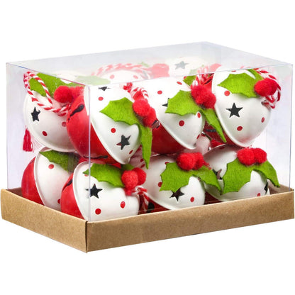 Eisen Weihnachtsglocken 12er Set 4cm Rot
