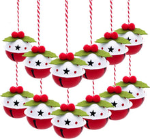 Eisen Glöckchen Weihnachtsanhänger 12er Set 4cm Weihnachtsglocken Rot