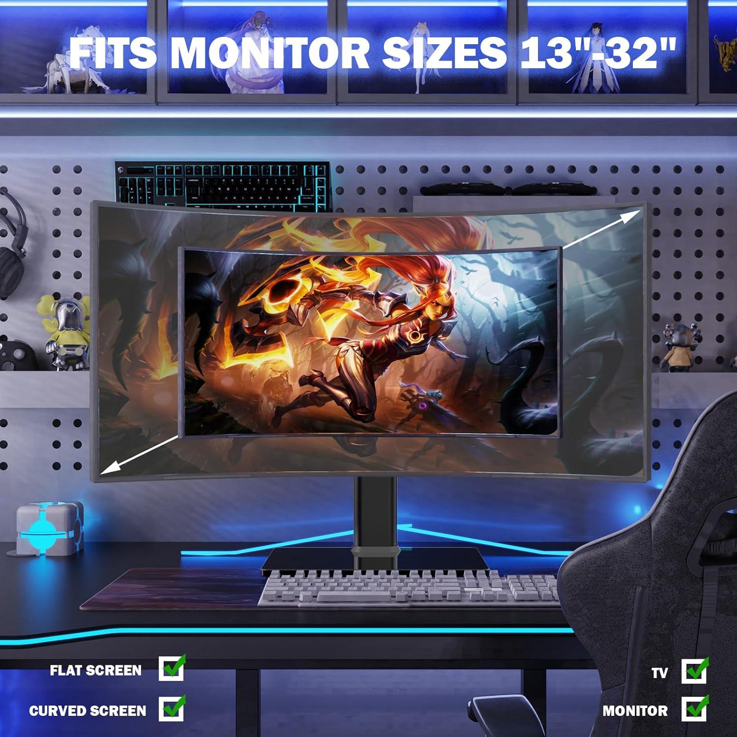 LCD Monitorständer 33-81,3 cm freistehend höhenverstellbar drehbar bis 35 kg