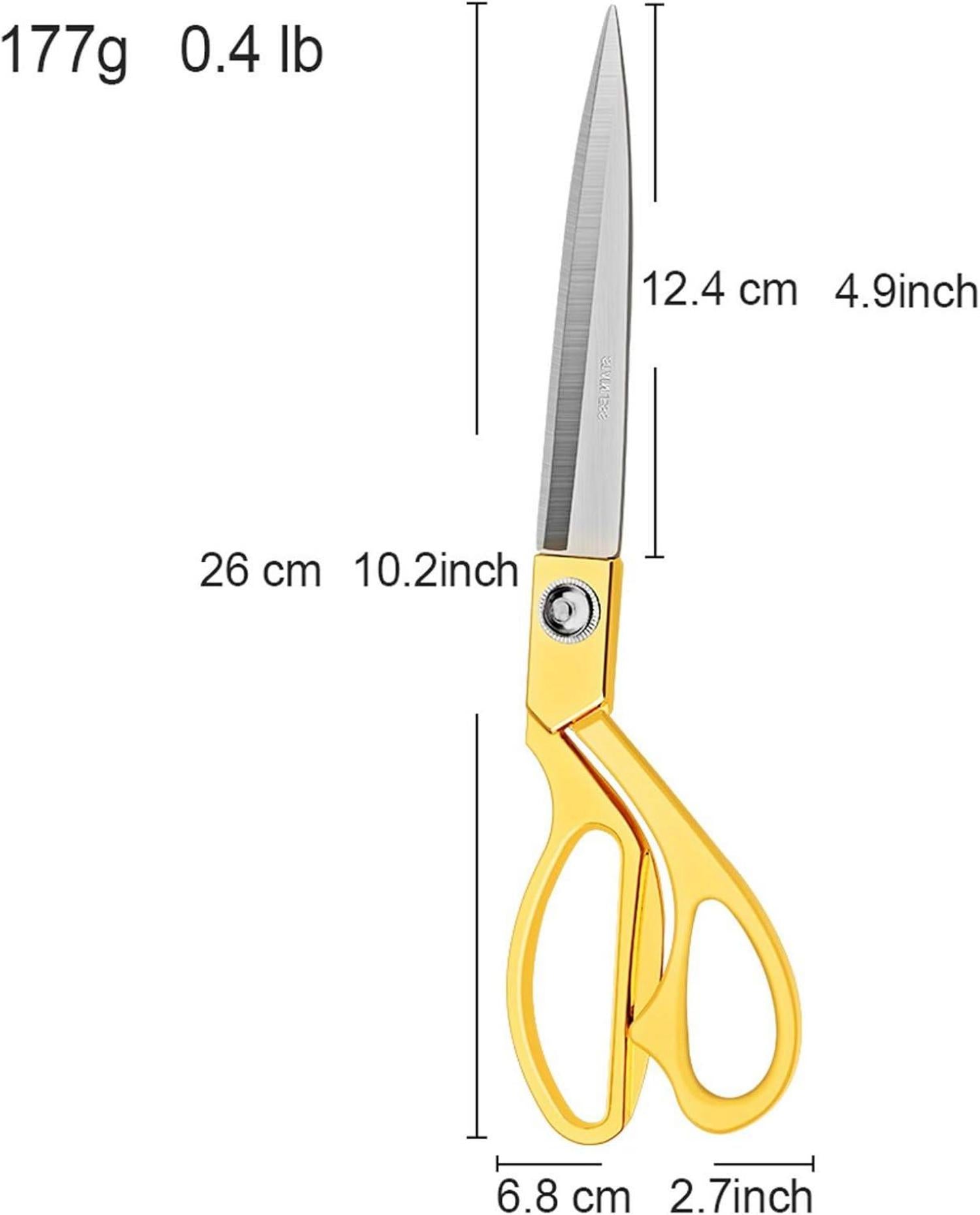KUONIIY Schneiderschere aus Edelstahl 26 cm Gold Textilschere Schnitt