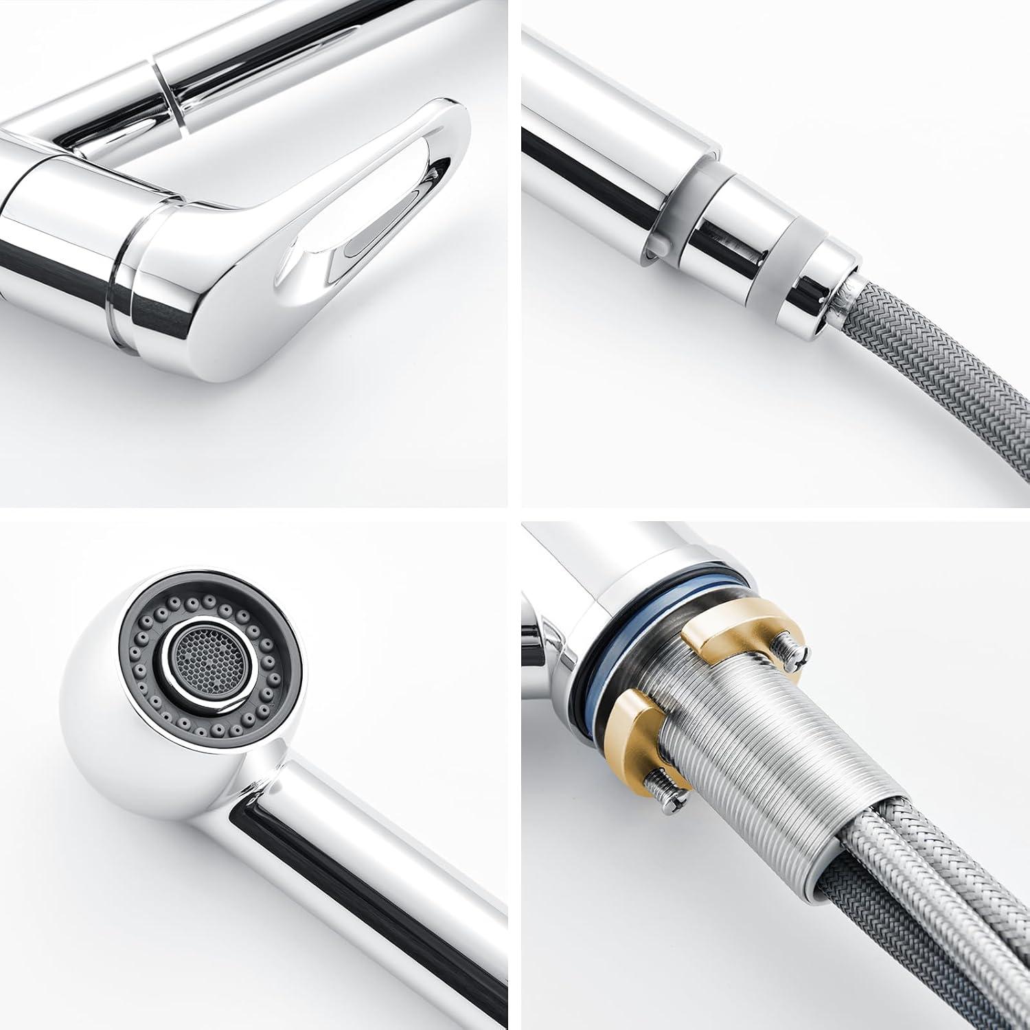 Auralum Einhebel Küchenarmatur mit 2 Strahlarten Chrom 360° schwenkbar