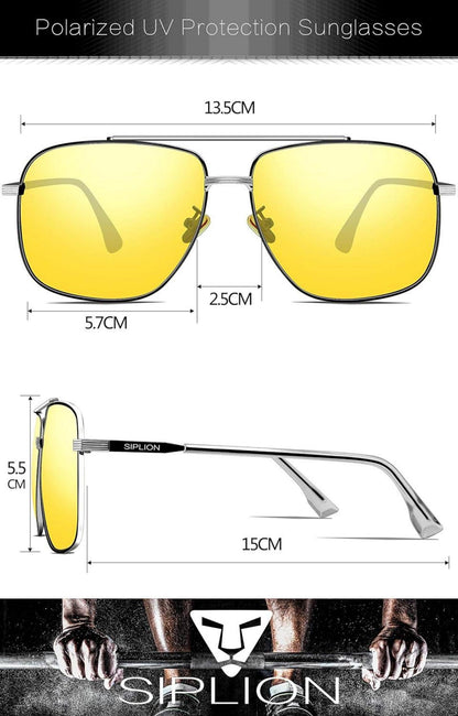SIPLION Polarisierte Matrix Piloten Sonnenbrille Verspiegelt UV400 Schutz