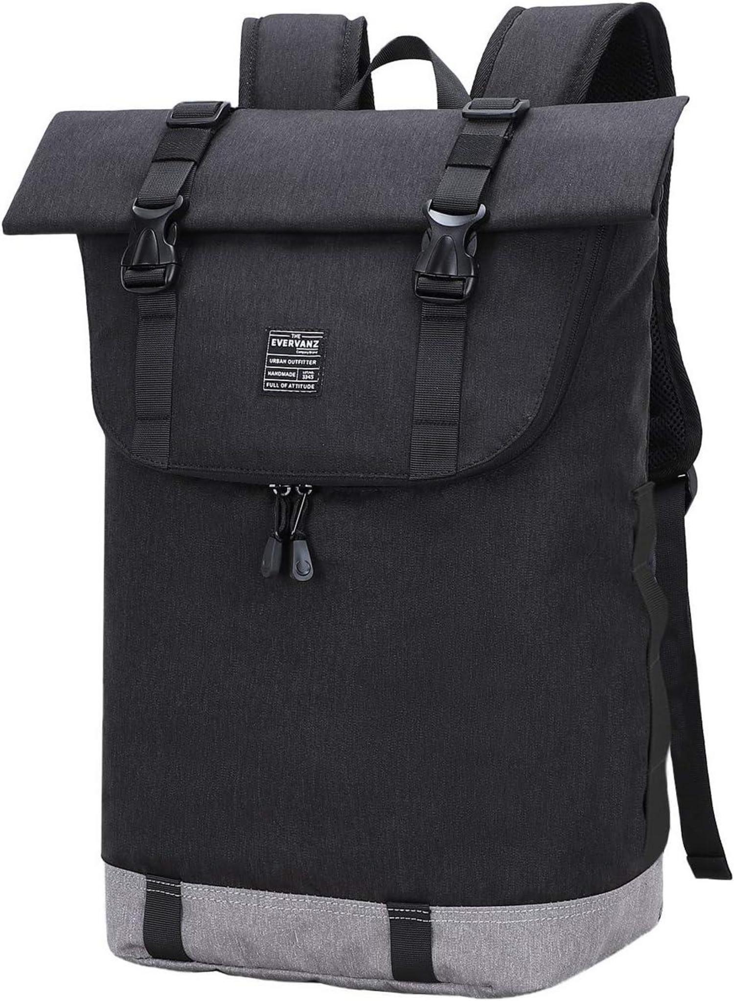 Wasserdichter Roll Top Laptop-Rucksack Schwarz 25L - Outdoor Rucksack