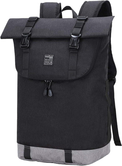 Wasserdichter Roll Top Laptop-Rucksack Schwarz 25L - Outdoor Rucksack