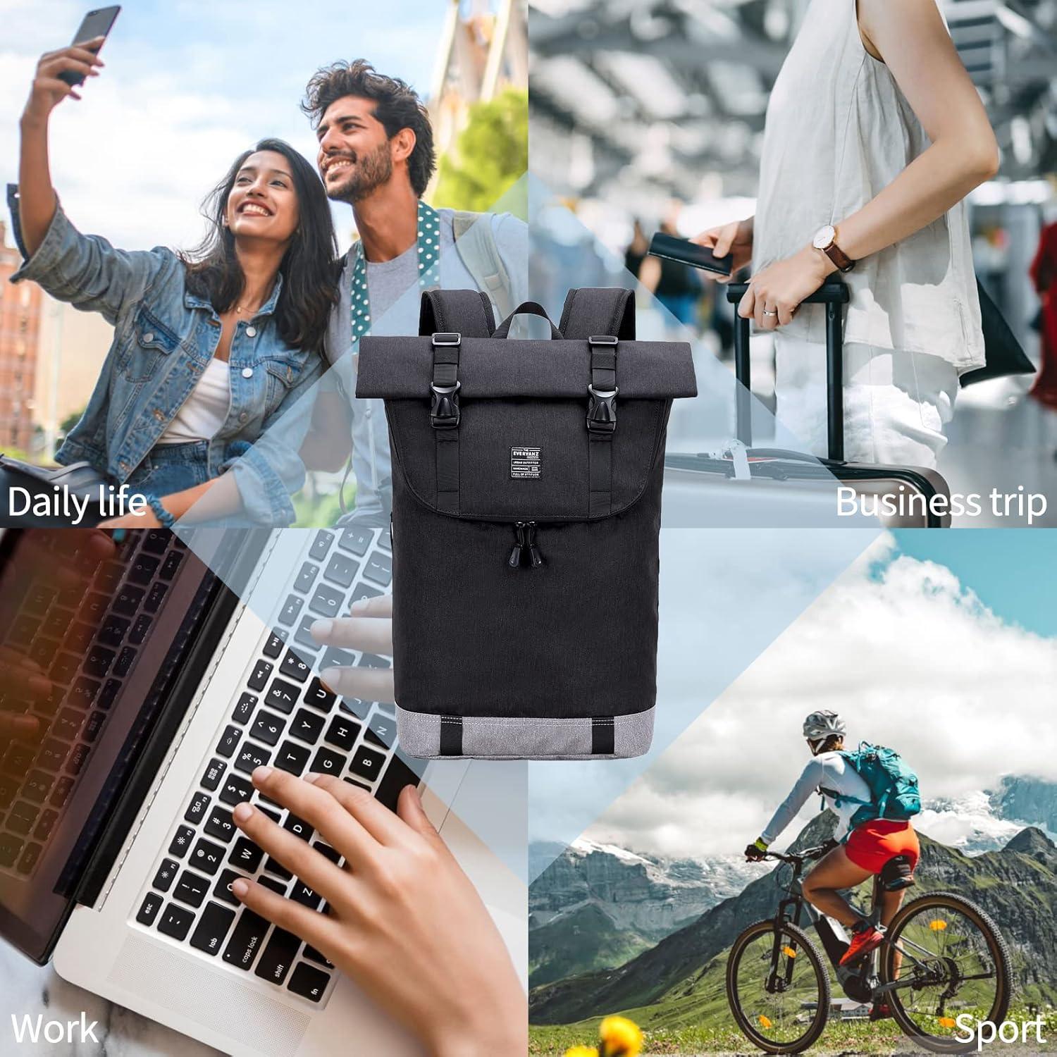 EverVanz Laptop-Rucksack Wasserdichter Roll Top