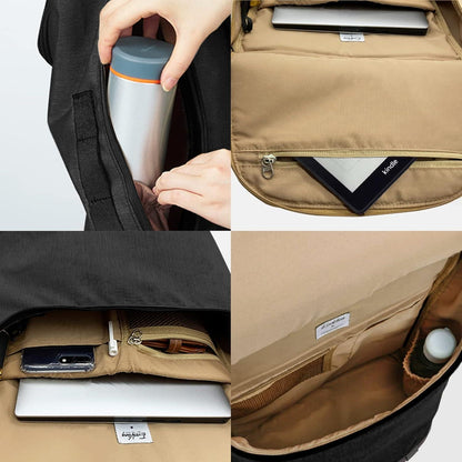 Laptop-Rucksack Roll Top Wasserdicht Wanderrucksack 25L Schwarz