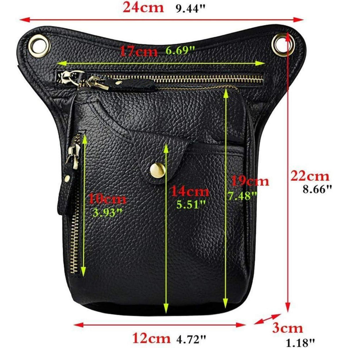 Leder Beintasche Vintage für Herren & Damen - Bauchtasche Outdoor