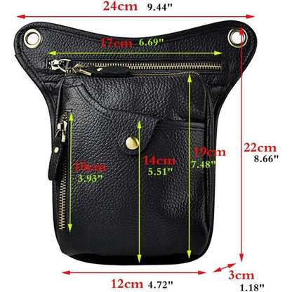 Leder Beintasche Vintage für Herren & Damen - Bauchtasche Outdoor