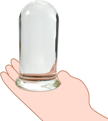 Roluck Glas Dildo Buttplug Trainer G-Punkt Stimulator Kristall Analplug 6 cm