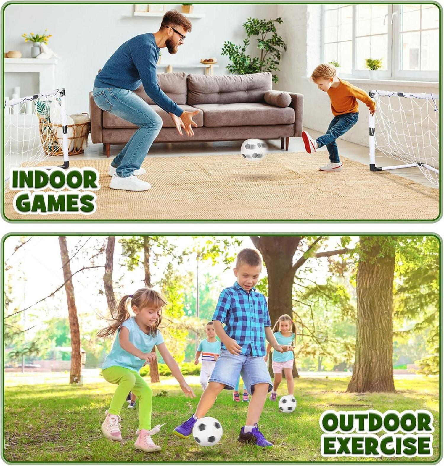 Dreamon 2er Set Kinder Fußballtore mit Fußball und Pumpe