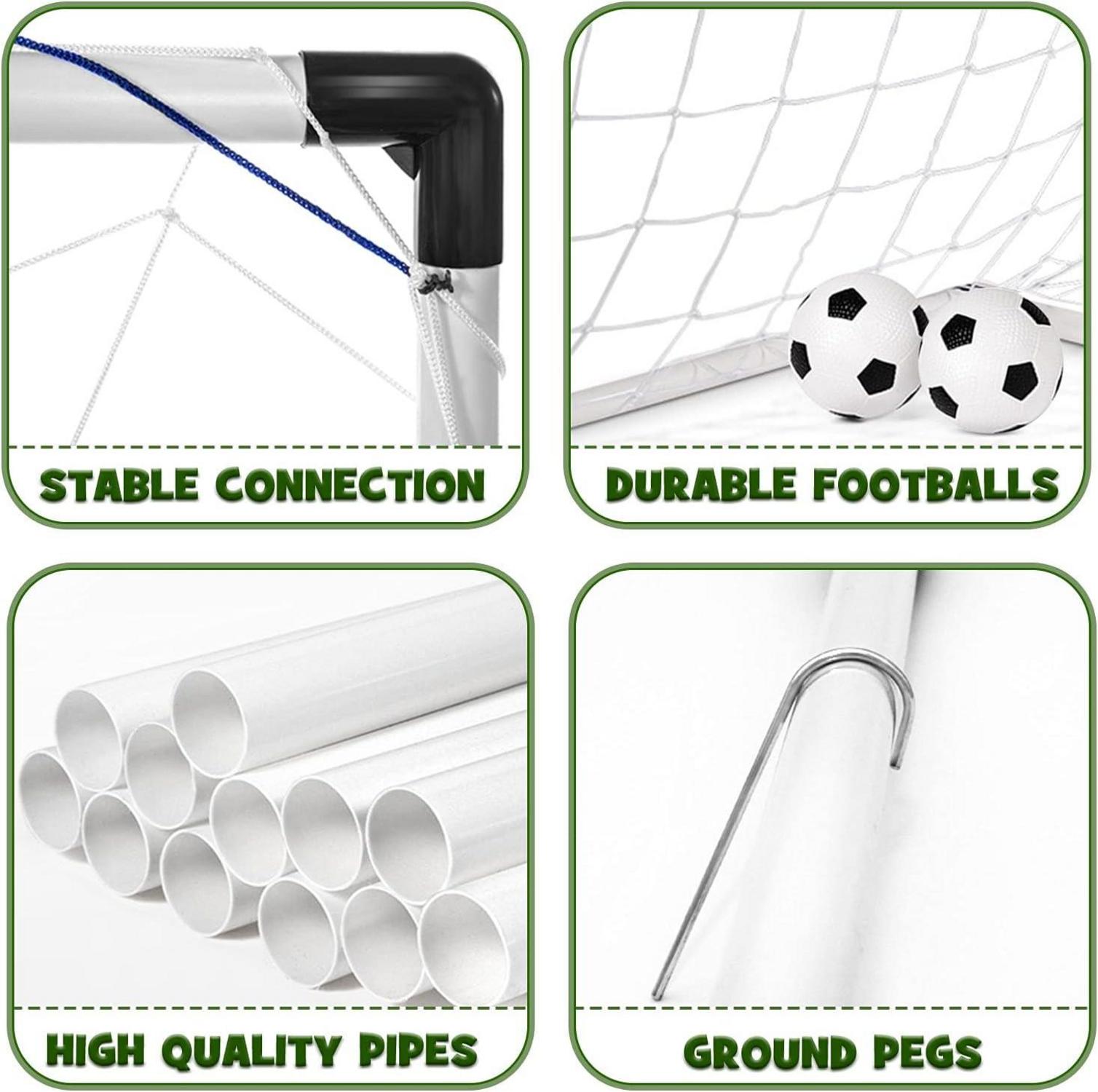 Kinder Fußballtore Set mit Fußball und Pumpe für Indoor und Outdoor