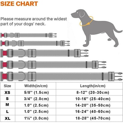 Taglory Hundehalsband Neopren Nylon Reflektierend Große