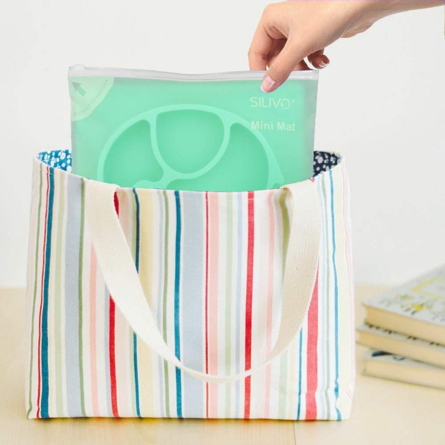 SILIVO Baby Teller Silikon Rutschfester Hochstuhl-Tabletts Grün