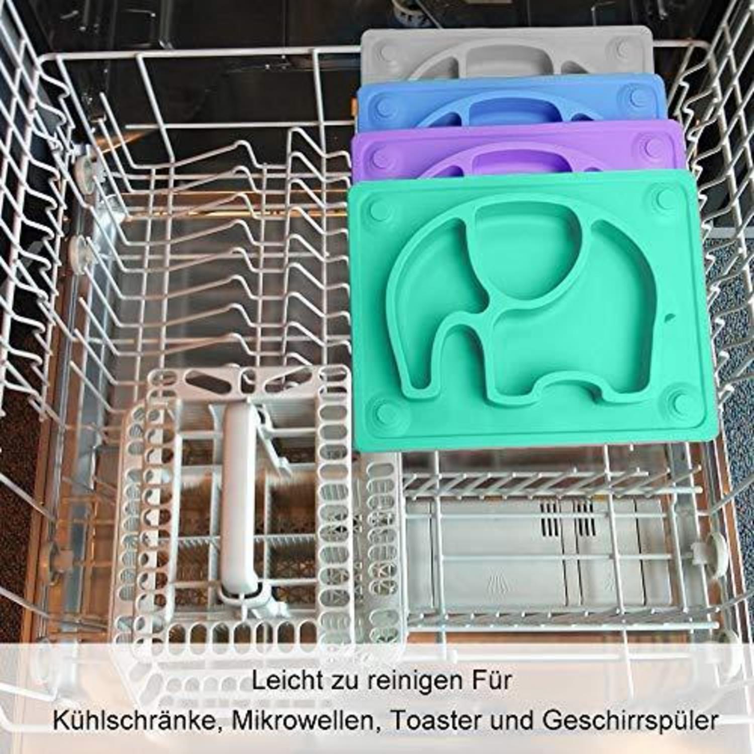 SILIVO Baby Teller Silikon Rutschfester Hochstuhl-Tabletts Grün