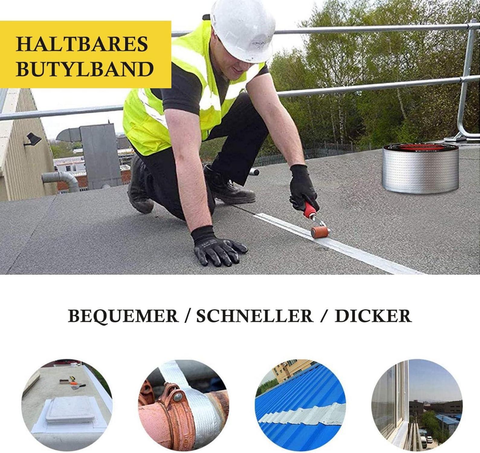 Wasserdichtes Aluminum Klebeband 10cm x 5m Butyl Dichtungsband Alufolie