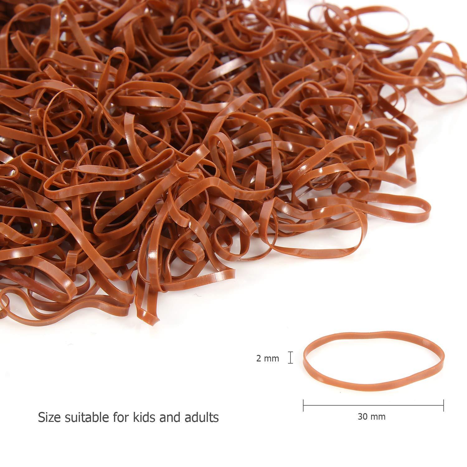 Elastische Mini-Gummibänder für Mädchen 1000 Stück Karamell TPR