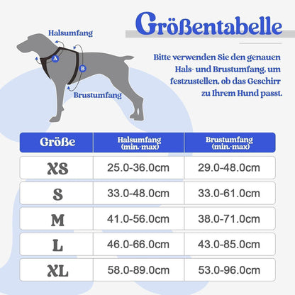 Hundegeschirr Anti-Zug mit Reflektoren Blau M