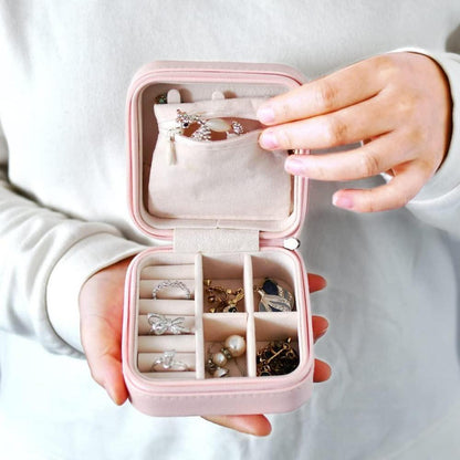 Mini Reise-Schmuckbox Damen PU-Leder Rosa Aufbewahrungsbox