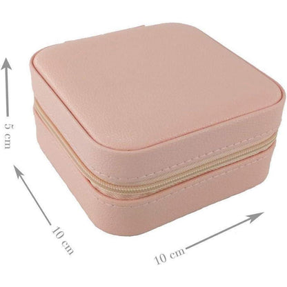 Mini Reise-Schmuckbox Damen PU-Leder Rosa Aufbewahrungsbox