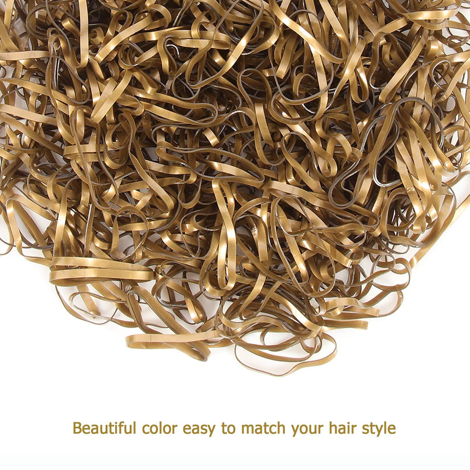 Elastische Haargummis für Damen und Mädchen, 1000 Stück, goldfarben