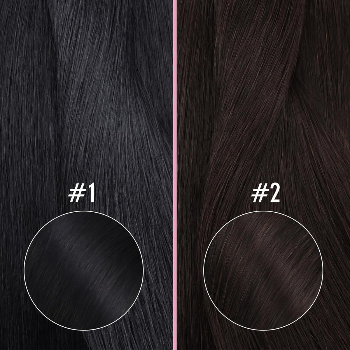Echthaar Nanoring Extensions Schwarz 40 cm - 50g