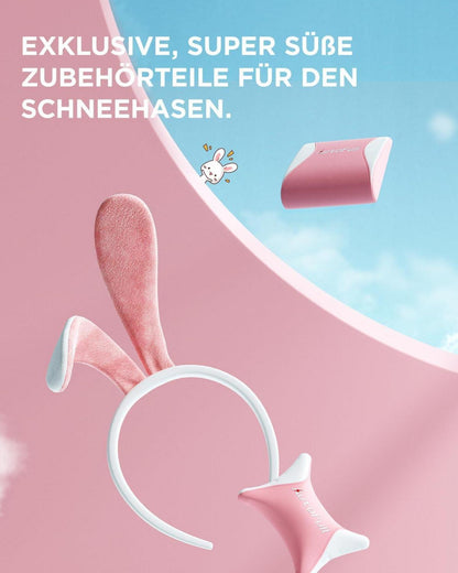 AutoFull C2 Pink Bunny Gaming-Stuhl mit Lendenwirbelstütze, PU-Leder