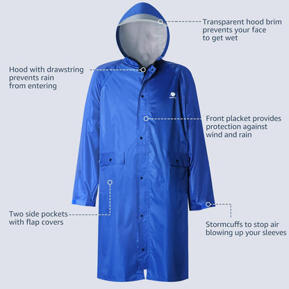 ANYOO Wasserdichter Regenmantel Radfahren Regen Poncho Outdoor Camping