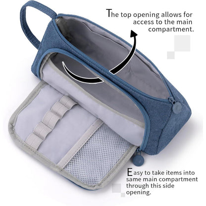 Großes Federmäppchen Schreibwarenbeutel Violett für Schule