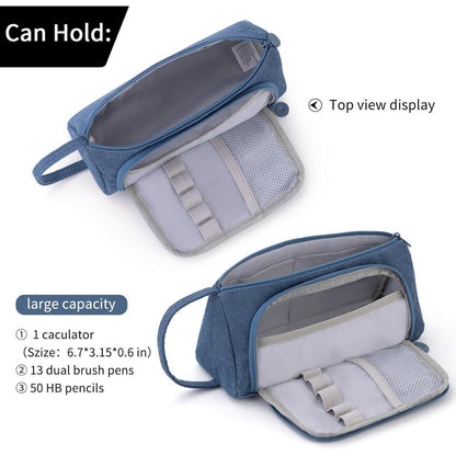 Großes Federmäppchen Schreibwarenbeutel Violett für Schule