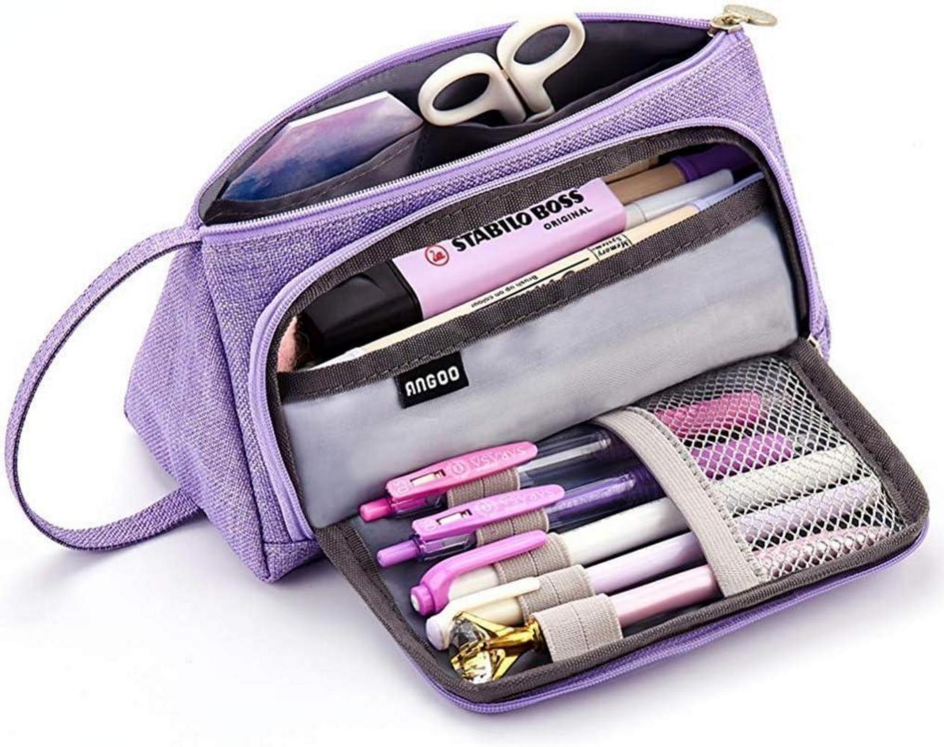 Großes EASTHILL Federmäppchen für Schule Büro Geschenk - Violett