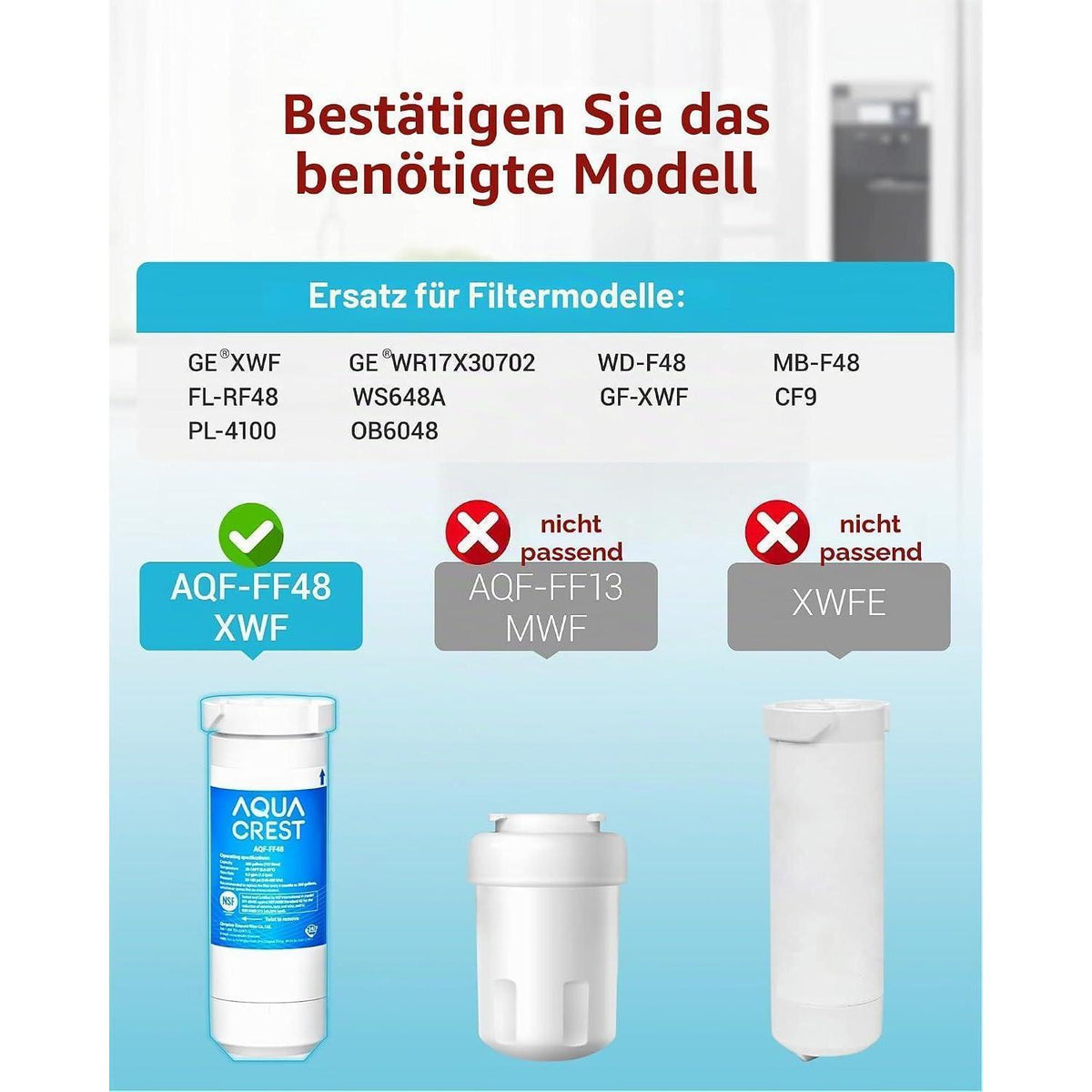 Kühlschrank Wasserfilter für GE Kühlschränke - 3er Pack