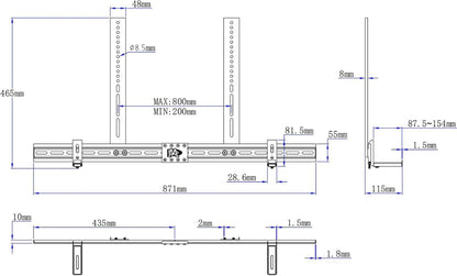 Universal Soundbar Halterung bis 9kg Anti-Rutsch TV Stand Wand Montage MD5425
