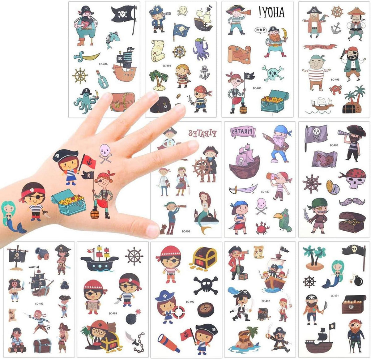 Piraten Temporäre Tattoos Set Kindergeburtstag Mitgebsel