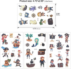 Piraten Kinder Tattoo Set, Temporäre Tattoos