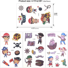 Piraten Temporäre Tattoos Set Kindergeburtstag Party Zubehör 12 Blätter